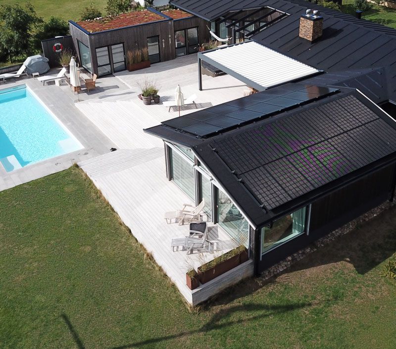 Solceller på villatak