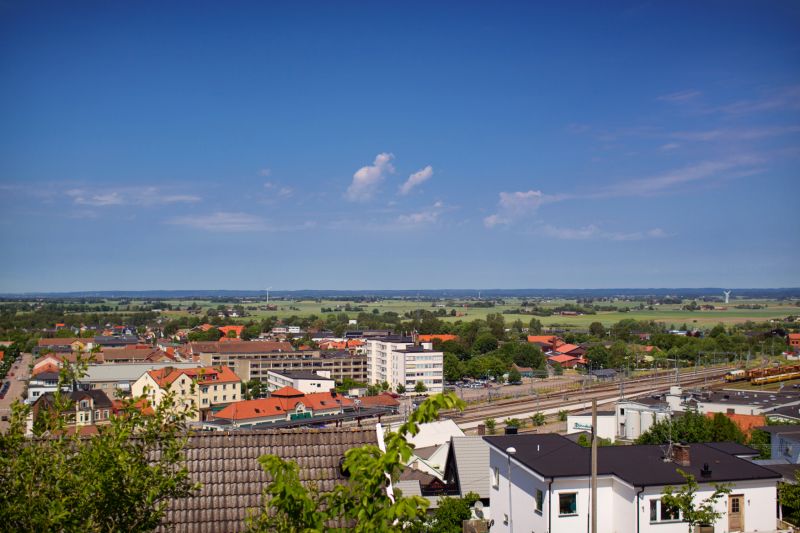 Panoramavy över järnvägen i Åstorp