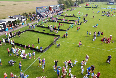 Flygbild från fotbollens dag 2019 Vejby IF