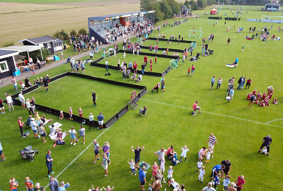 Flygbild från fotbollens dag 2019 Vejby IF